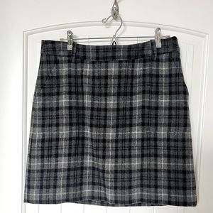 Dark Grey mini wool skirt in plaid from Eddie Bauer